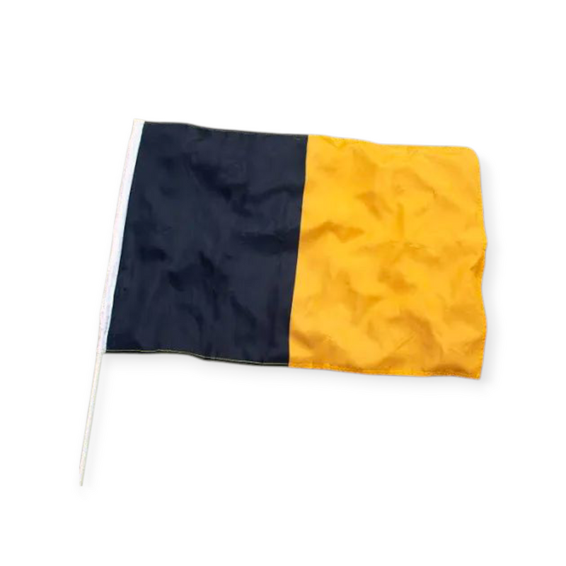 Black/Amber Half & Half Flag  - 12in x 18in