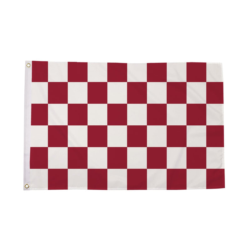 Chequered Supporters Flag  - Maroon/White