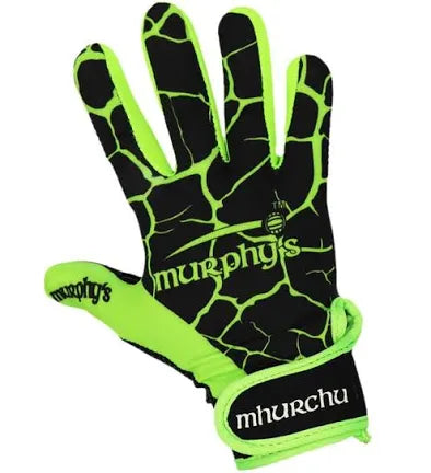 MURPHYS GAELIC GLOVES- BLACK/LIME (SENIOR)