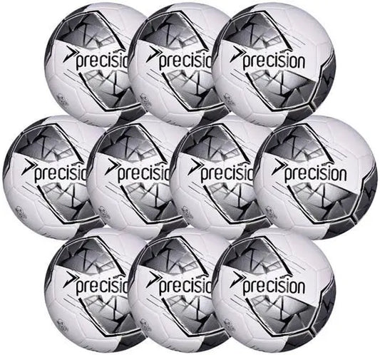 PRECISION FUSION IMS TRAINING FOOTBALL 10 PACK - WHITE/SILVER