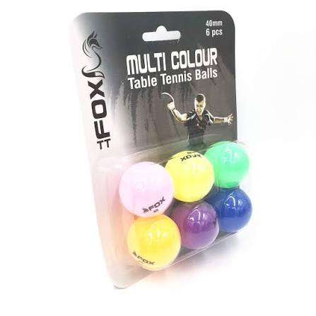 Fox TT  - Coloured Table Tennis Balls - 6 pack