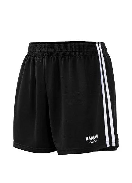 KARAKAL ELITE GAA SHORTS SENIOR - BLACK/WHITE