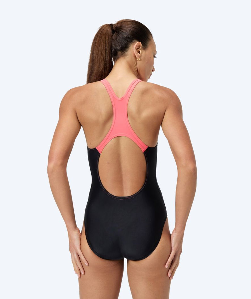 Speedo  - Ladies Medley Logo Swimsuit  - Black/Peach