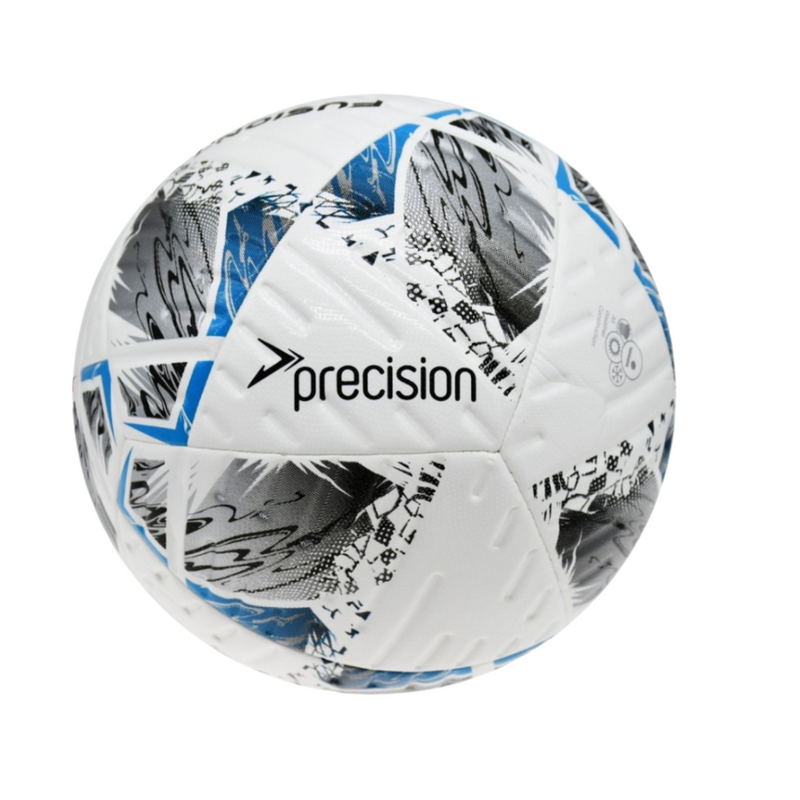 Precision  - Fusion+ FIFA Basic Training Football  - Size 5  - White/Silver/Cyan/Black