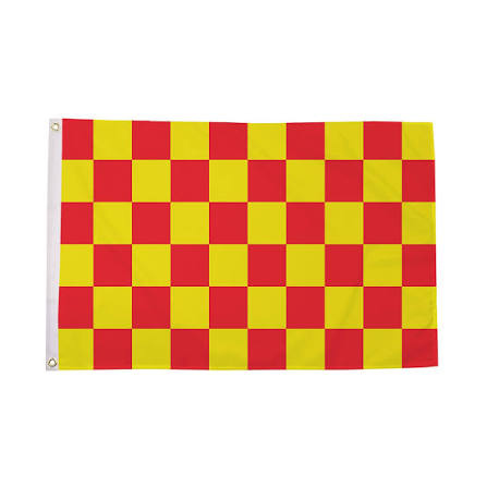Chequered Supporters Flag  - Red/Yellow