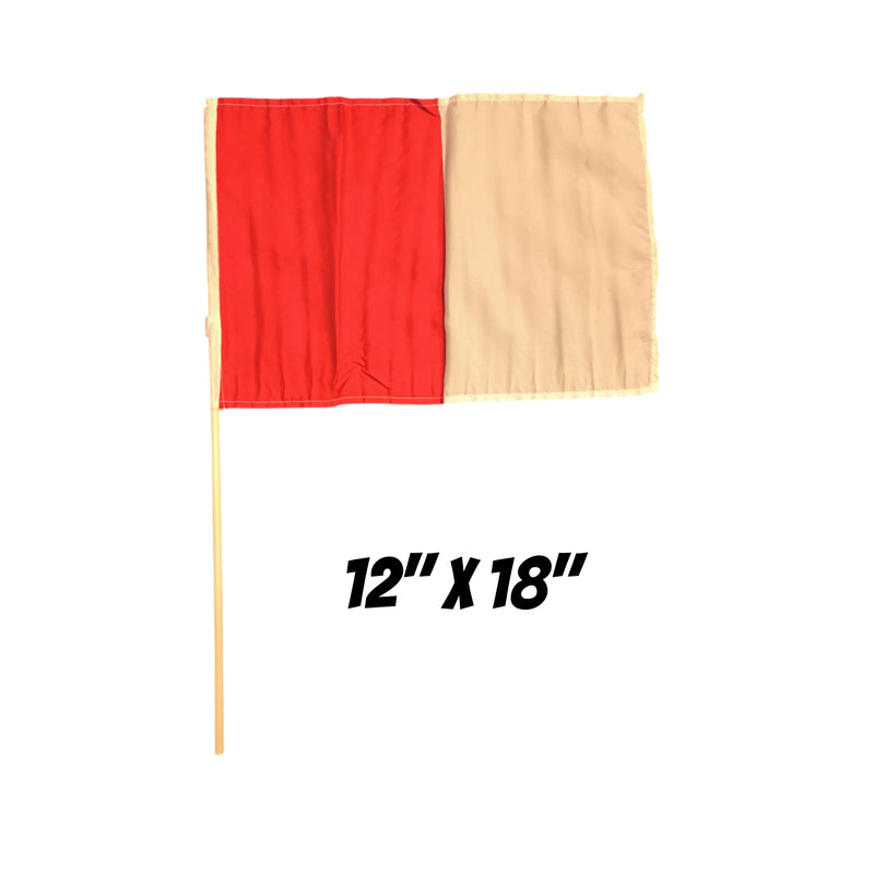 Red/White Half & Half Flag  - 12in x 18in