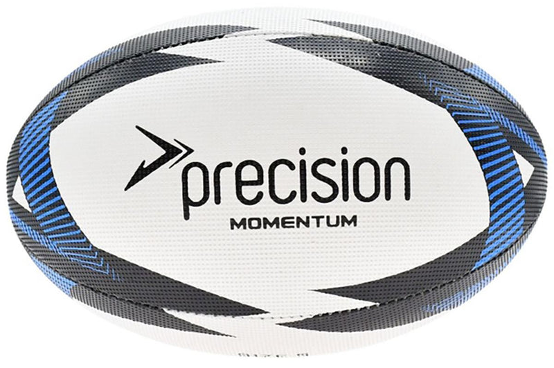 Precision  - Momentum Rugby Ball  - Size 4 - White/Black/Blue