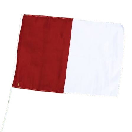 Maroon/White Half & Half Flag  - 12in x 18in
