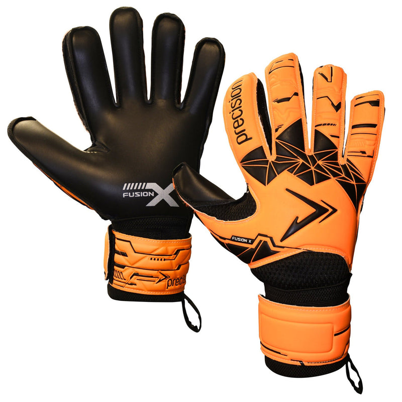 Precision  - Fusion X Goalkeeper Gloves Orange  - Flat Cut  - Essential  - Junior