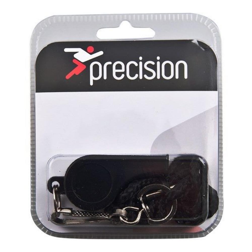 PRECISION PLASTIC WHISTLE AND LANYARD - BLACK