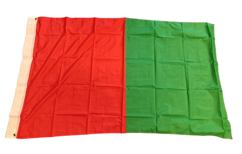 Half & Half Plain Supporters Flag  - Green/Red