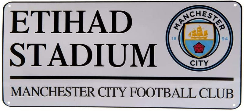Manchester City (Man City)  - Street Sign  - White