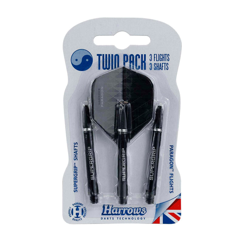Harrows  - Flights/Shafts - Twin Pack - Black