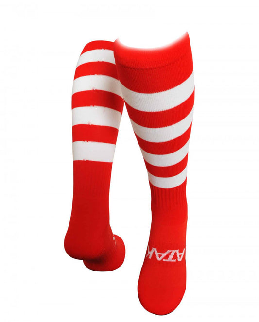 ATAK HOOP FOOTBALL SOCKS - RED & WHITE