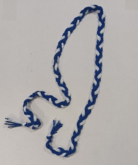 WOOL SUPPORTERS PLAIT - BLUE/WHITE