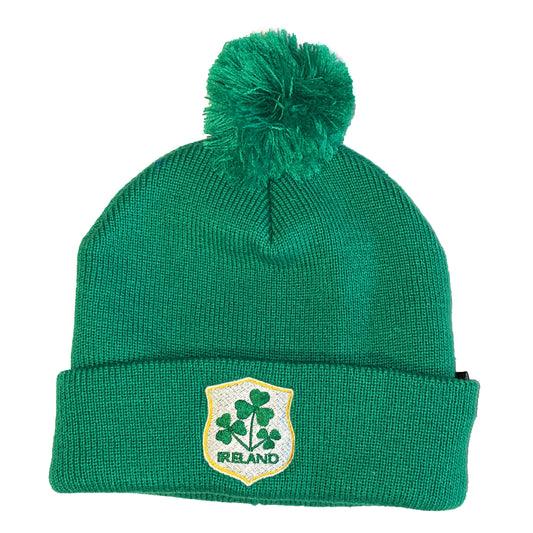 IRELAND BOBBLE HAT (GREEN BOBBLE)
