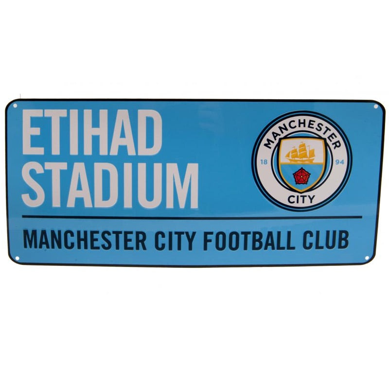 Manchester City (Man City)  - Street Sign  - Blue