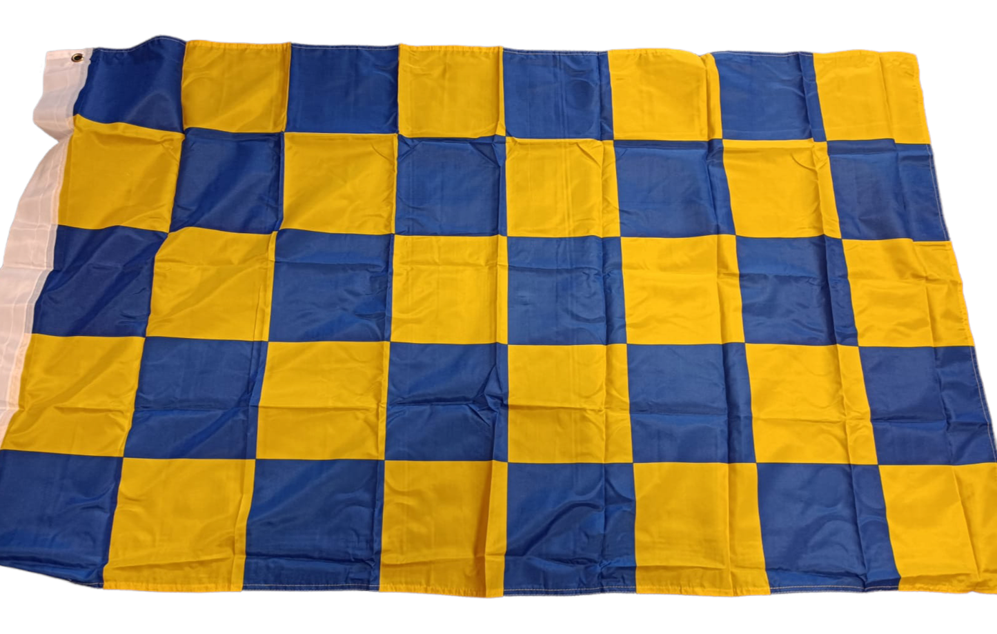 CHEQUERED SUPPORTERS FLAG - BLUE/GOLD