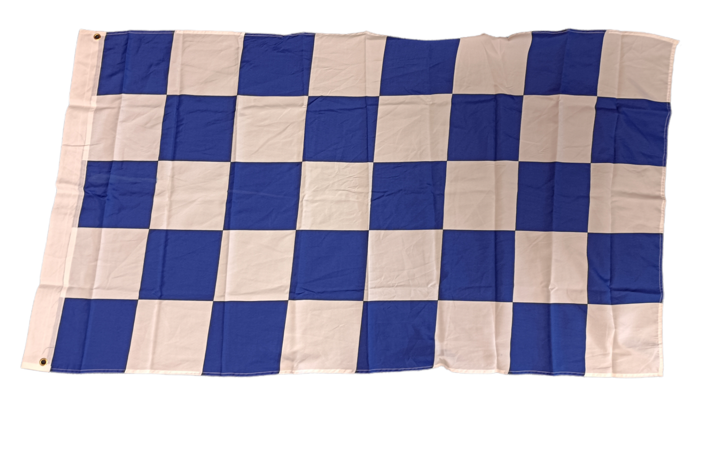 CHEQUERED SUPPORTERS FLAG - BLUE/WHITE
