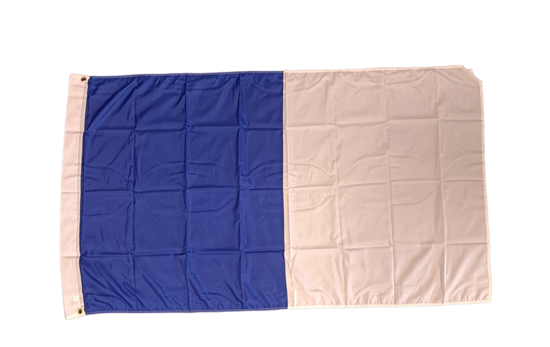 Half & Half Plain Supporters Flag  - Blue/White