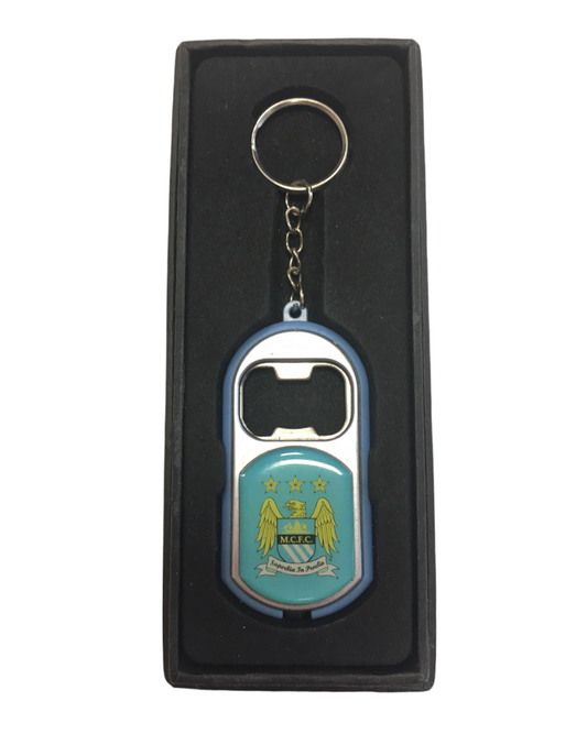 MAN CITY KEYRING TORCH BOTTLE OPENER