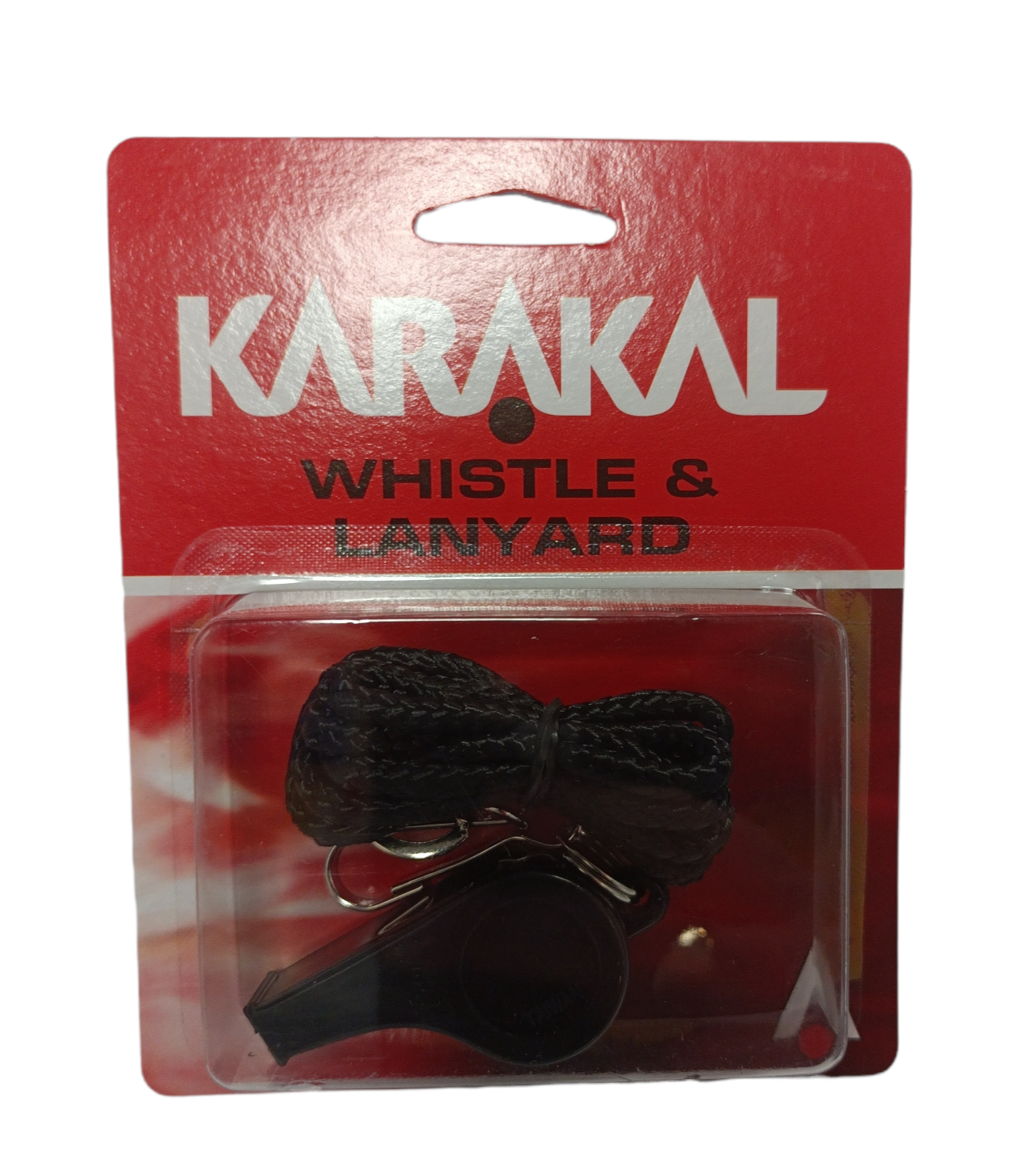 KARAKAL PLASTIC WHISTLE AND LANYARD - BLACK