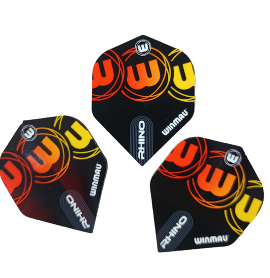 WINMAU RHINO DART FLIGHTS - RED/BLACK/YELLOW