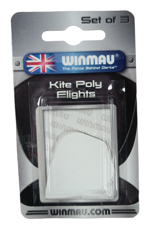 WINMAU KITE POLY DART FLIGHTS - WHITE