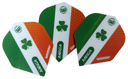 WINMAU MEGA STANDARD DART FLIGHTS - TRICOLOUR .129