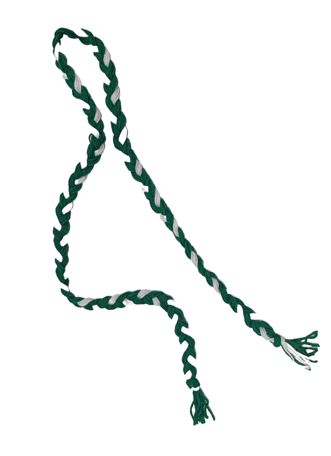 WOOL SUPPORTERS PLAIT - GREEN/WHITE
