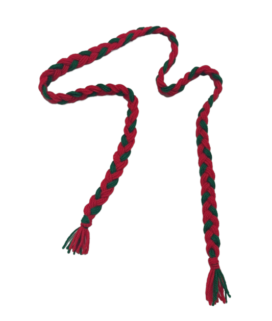 WOOL SUPPORTERS PLAIT - RED/GREEN