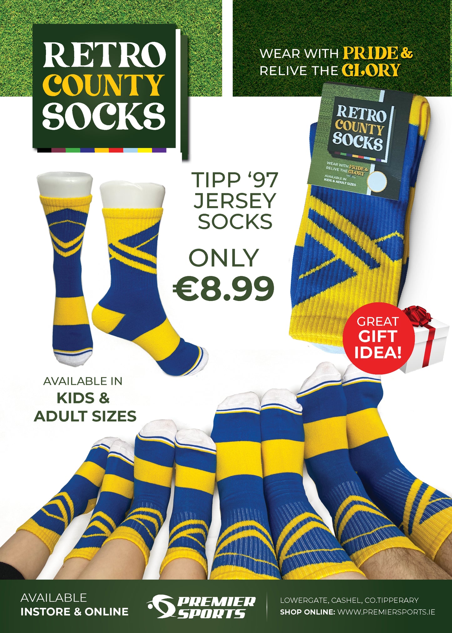 PREMIER SPORTS RETRO COUNTY SOCK - TIPPERARY