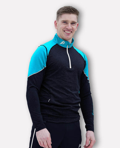 BOURKE SPORTS ULTRA HALF ZIP (ADULT) NAVY/CYAN/WHITE