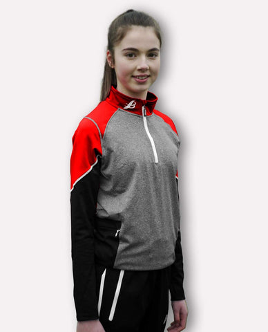 BOURKE SPORTS ULTRA HALF ZIP (KIDS) GREY/BLACK/RED/WHITE