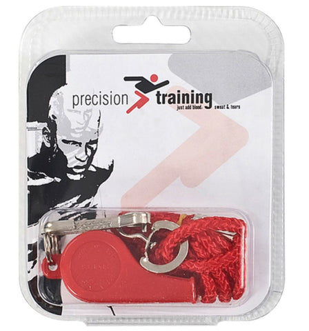 PRECISION PLASTIC WHISTLE AND LANYARD - RED
