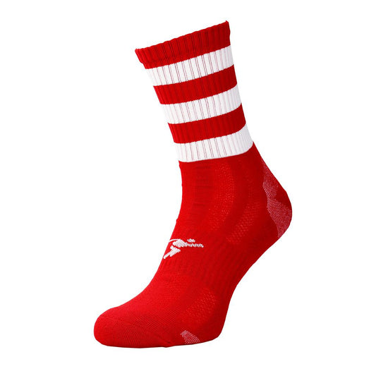 PRECISION HOOPED GAA MIDI SOCKS - RED/WHITE