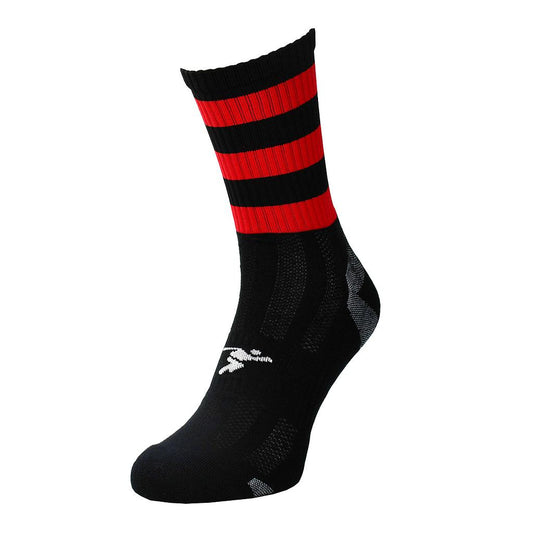 PRECISION HOOPED GAA MIDI SOCKS - BLACK/RED