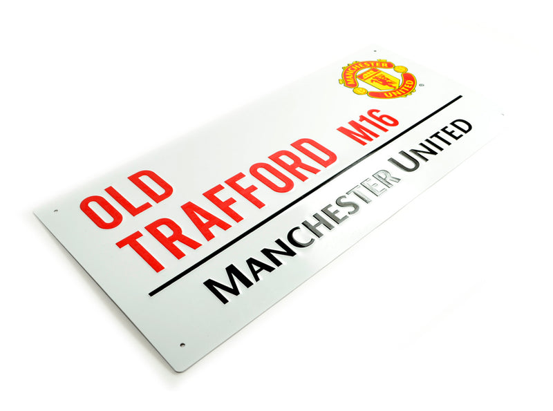 Manchester United (Man Utd)  - Street Sign  - White