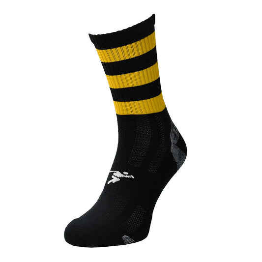 PRECISION HOOPED GAA MIDI SOCKS - BLACK/AMBER