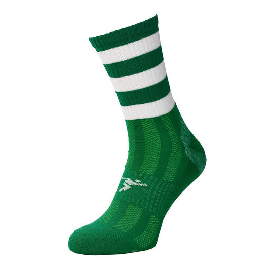 PRECISION HOOPED GAA MIDI SOCKS - GREEN/WHITE