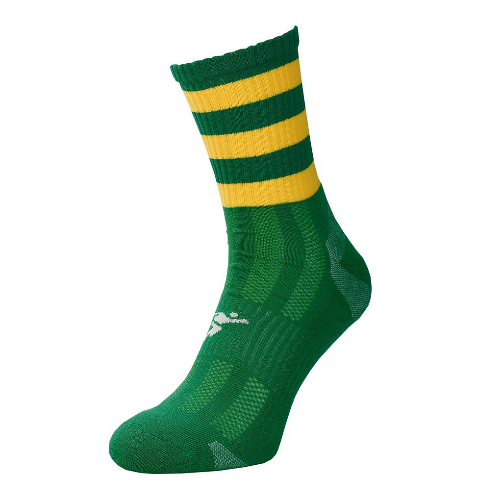 PRECISION HOOPED GAA MIDI SOCKS- GREEN/YELLOW