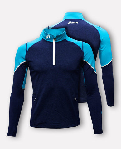 BOURKE SPORTS ULTRA HALF ZIP (KIDS) NAVY/CYAN/WHITE